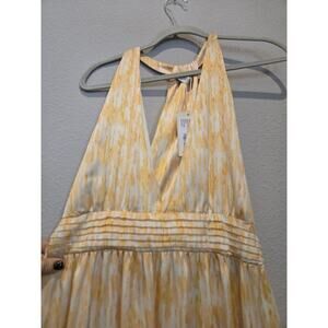 Ramy Brook Women's Hilary Yellow Hi-Lo Halter Dress M Party/Cocktail Resort